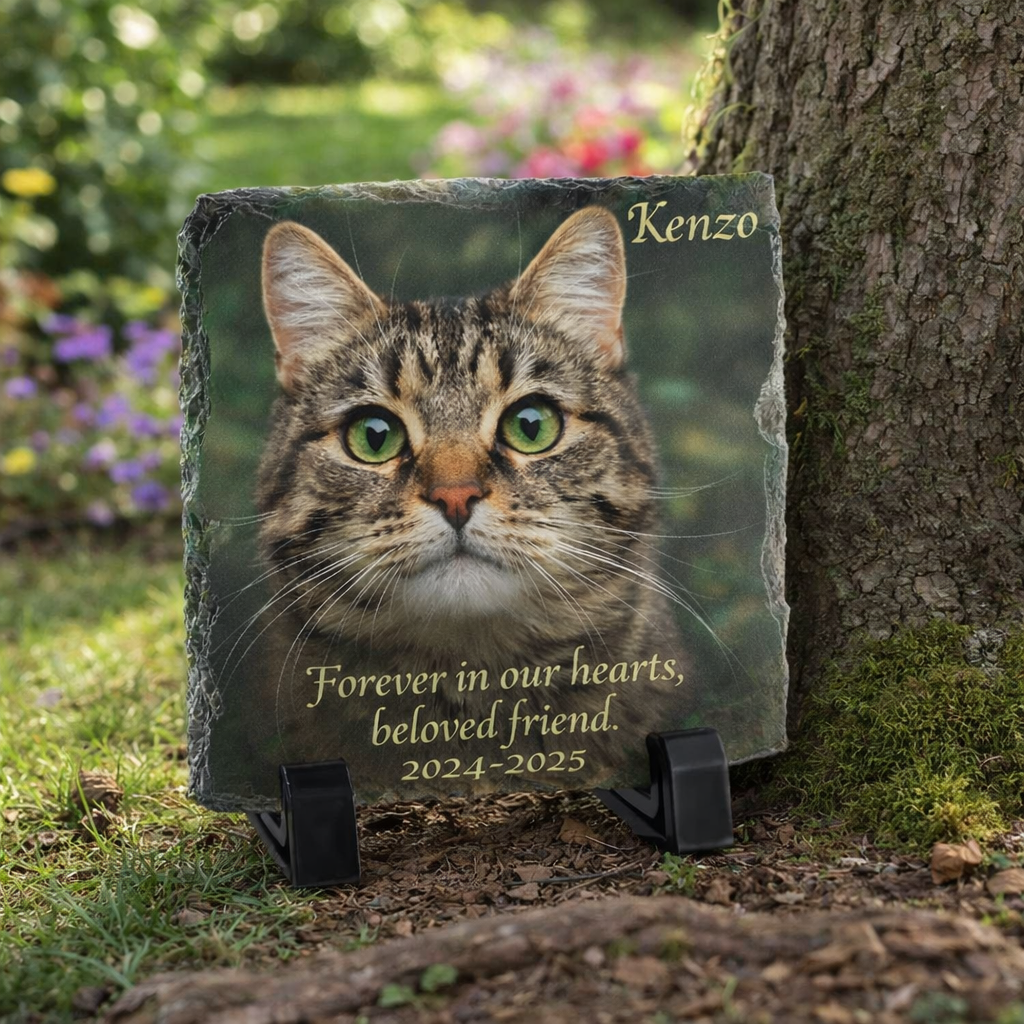 Cadre photo ardoise carré 14 x 14 cm personnalisé