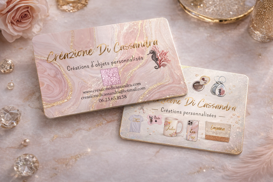 Cartes de visite effet métallisé