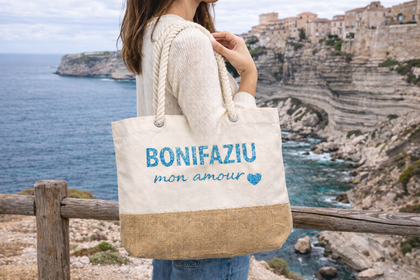 Cabas Bonifaziu mon amour — Format 47x35 cm