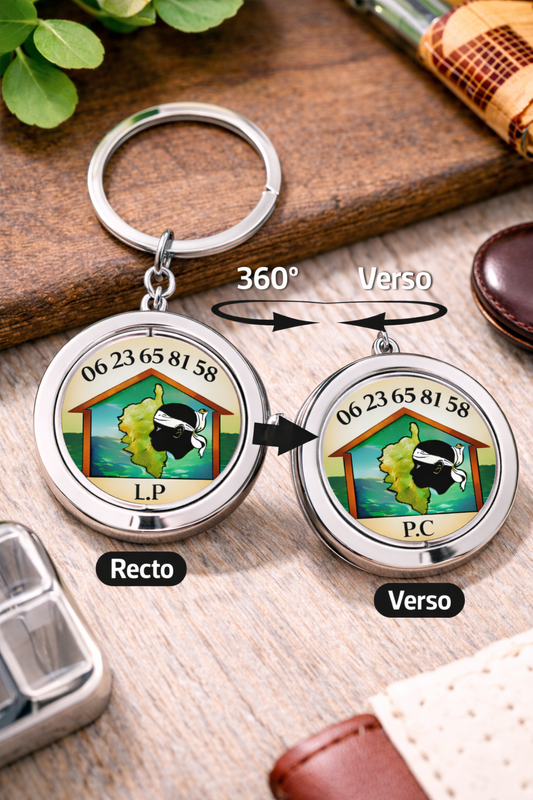 Porte-clés personnalisé recto-verso