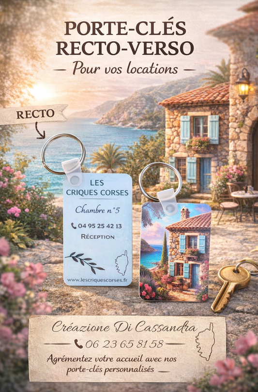 Porte-clés rectangulaire métal personnalisé location