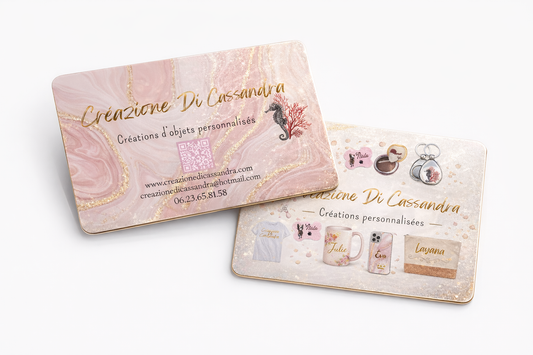 Cartes de visite effet métallisé