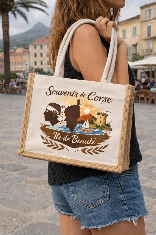 Cabas Souvenir de Corse — Format petit 31×21 cm
