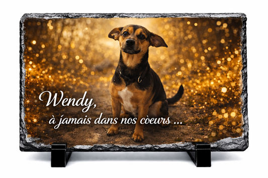 Cadre photo ardoise rectangulaire 19 x 29 cm personnalisé