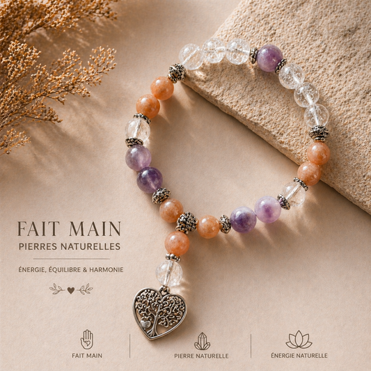 Bracelet en pierres naturelles – Harmonie Cristalline | Fait main