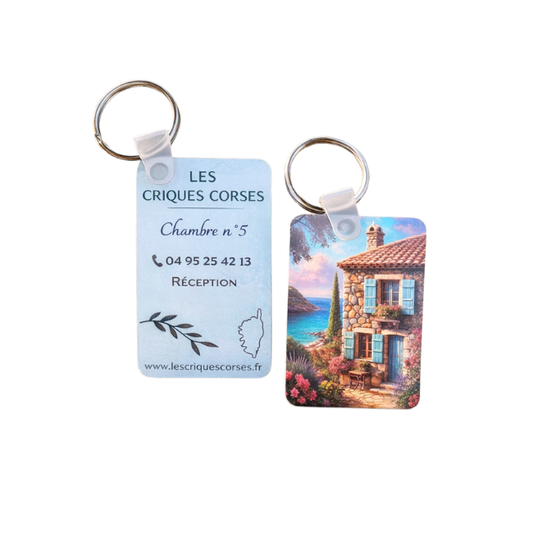 Porte-clés rectangulaire métal personnalisé location